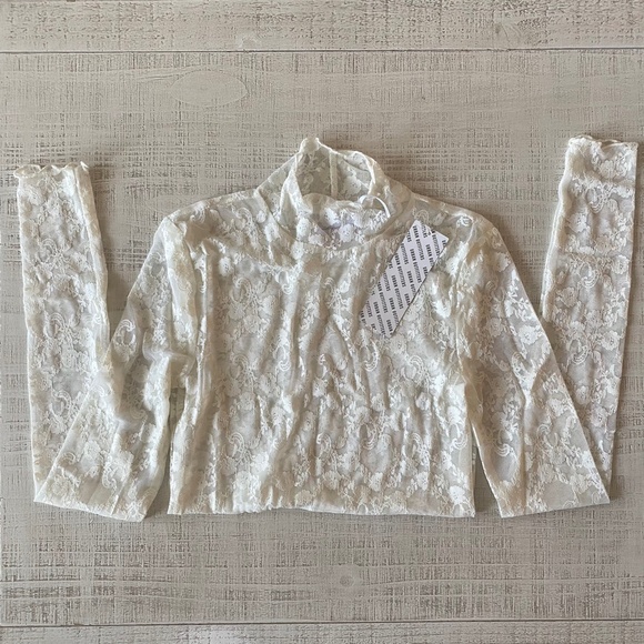 Urban Outfitters Out From Under Luna Lace Lettuce Trim Longsleeve - Picture 2 of 5